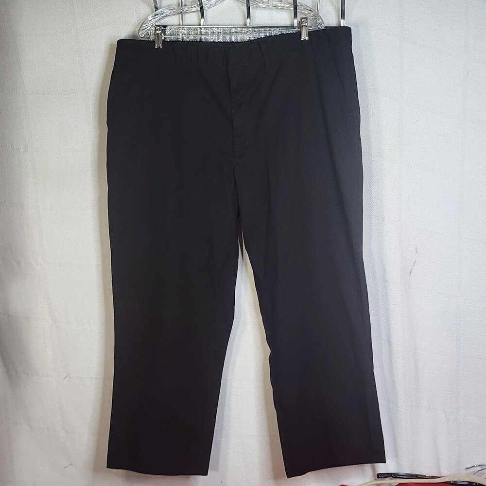 Affinity Apparel Black Poly Cotton Flat Front Shirt Holder Work Pants Size 42R